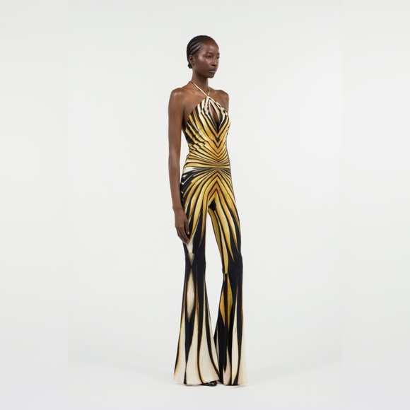 Roberto Cavalli Ray Of Gold Print Jumpsuit - Picture 2 of 3